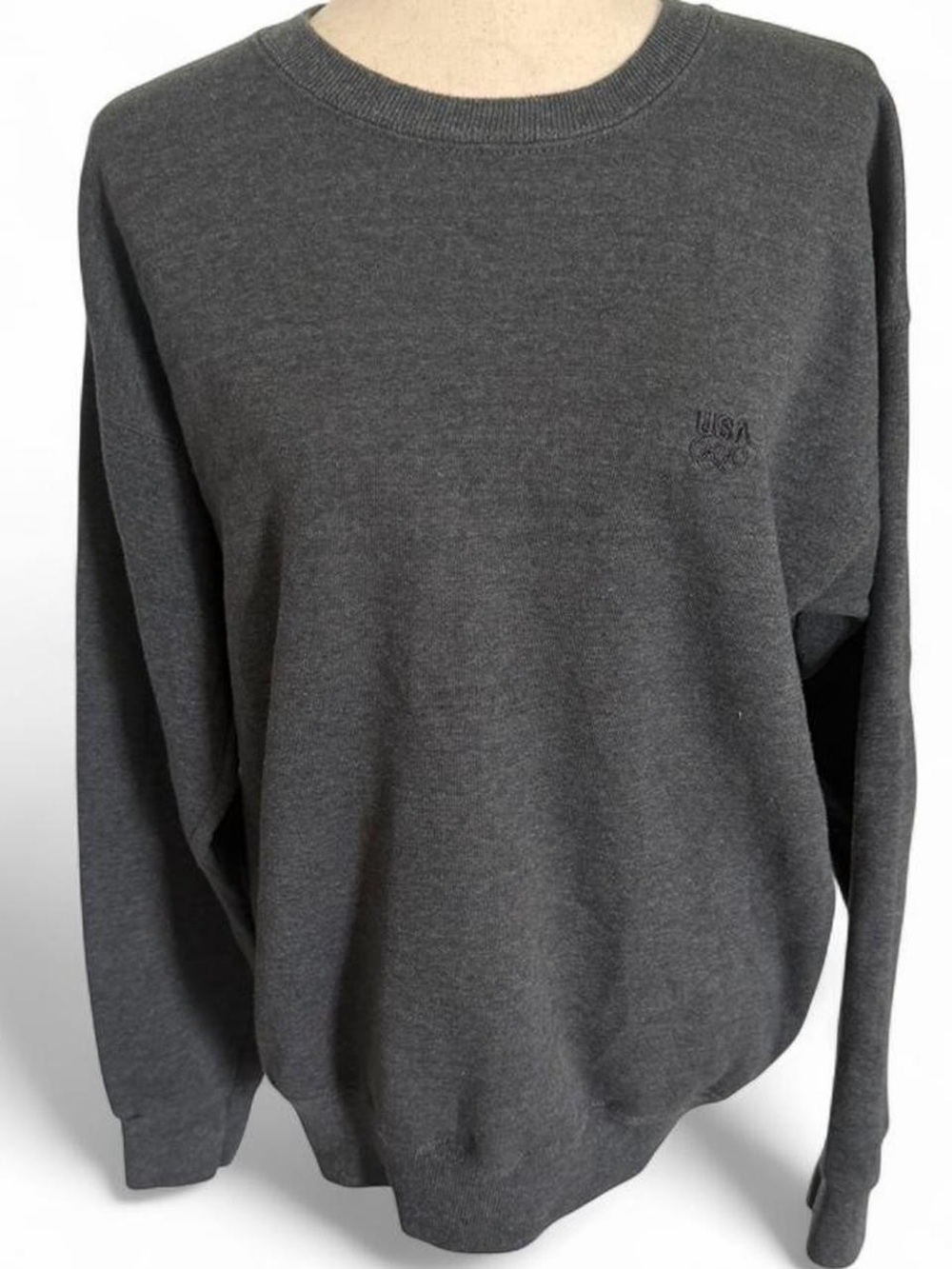 Vintage 90s Team USA Olympics Sweatshirt Unisex Large Gray Made in USA Crewneck